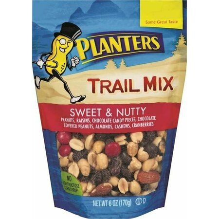 PLANTERS Trail Mix, Nutty, Sweet Flavor, 6 Oz Bag 451995